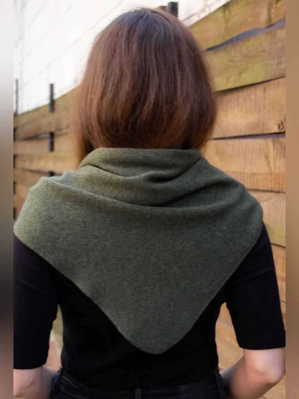Wool and Angora Triangle Scarf, Pale Gray